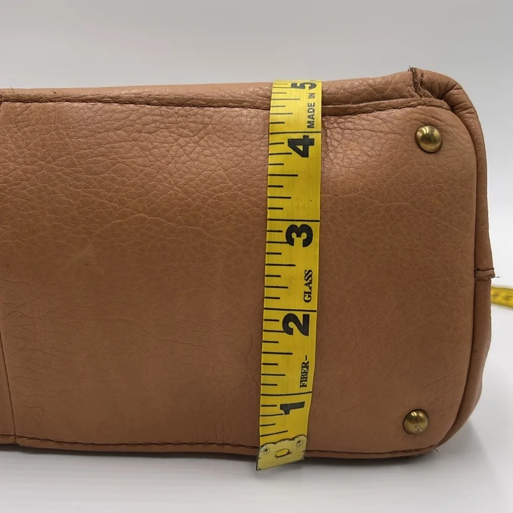 American Leather Co. Shoulder Bag - Caramel Brown 100% Leather - Double Straps - Picture 12 of 16